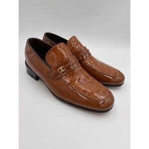 Vintage Pedwin loafers Leather USA women's 7.5 D/B 754M8 brown gold accent RARE